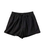 Casual Linen Shorts Loose Shorts High Waist Dance Shorts for Women-Shorts-Arimonz-Black-S-Arimonz