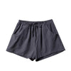 Casual Linen Shorts Loose Shorts High Waist Dance Shorts for Women-Shorts-Arimonz-Blue-Gray-S-Arimonz