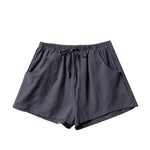 Casual Linen Shorts Loose Shorts High Waist Dance Shorts for Women-Shorts-Arimonz-Blue-Gray-S-Arimonz
