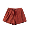 Casual Linen Shorts Loose Shorts High Waist Dance Shorts for Women-Shorts-Arimonz-Brick Red-S-Arimonz