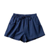 Casual Linen Shorts Loose Shorts High Waist Dance Shorts for Women-Shorts-Arimonz-Navy Blue-S-Arimonz