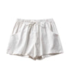 Casual Linen Shorts Loose Shorts High Waist Dance Shorts for Women-Shorts-Arimonz-White-S-Arimonz