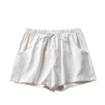 Casual Linen Shorts Loose Shorts High Waist Dance Shorts for Women-Shorts-Arimonz-White-S-Arimonz