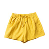 Casual Linen Shorts Loose Shorts High Waist Dance Shorts for Women-Shorts-Arimonz-Yellow-S-Arimonz
