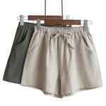 Casual Linen Shorts Loose Shorts High Waist Dance Shorts for Women-Shorts-Arimonz-Arimonz