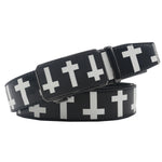 Casual Ratchet Belt with Automatic Buckle Pattern Belt-Belts-Arimonz-Cross-Black-90cm/35.4"-Arimonz