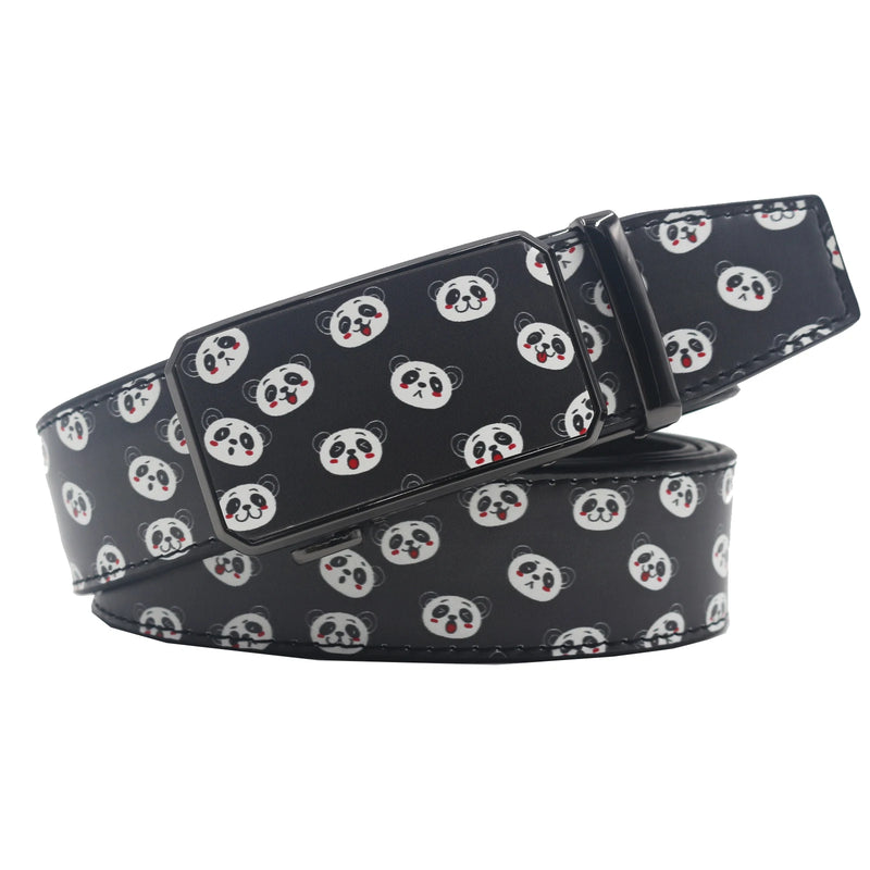 Casual Ratchet Belt with Automatic Buckle Pattern Belt-Belts-Arimonz-Panda-Black-90cm/35.4"-Arimonz
