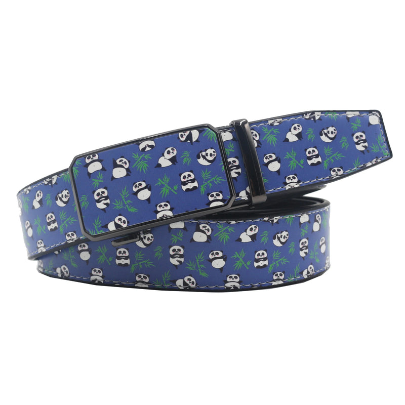Casual Ratchet Belt with Automatic Buckle Pattern Belt-Belts-Arimonz-Panda-Blue-90cm/35.4"-Arimonz