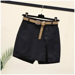 Casual Skirts Shorts for Women Summer Wear Versatile A-line Skorts-Denim Shorts-Arimonz-Black With Belt-S-Arimonz