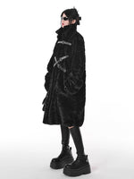 Casual Soft Thick Faux Fur Coat Stand Collar Punk Style Fluffy Coat-Fuzzy Jackets-Arimonz-Arimonz
