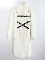 Casual Soft Thick Faux Fur Coat Stand Collar Punk Style Fluffy Coat-Fuzzy Jackets-Arimonz-Beige-S-Arimonz