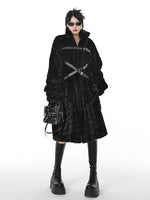 Casual Soft Thick Faux Fur Coat Stand Collar Punk Style Fluffy Coat-Fuzzy Jackets-Arimonz-Arimonz