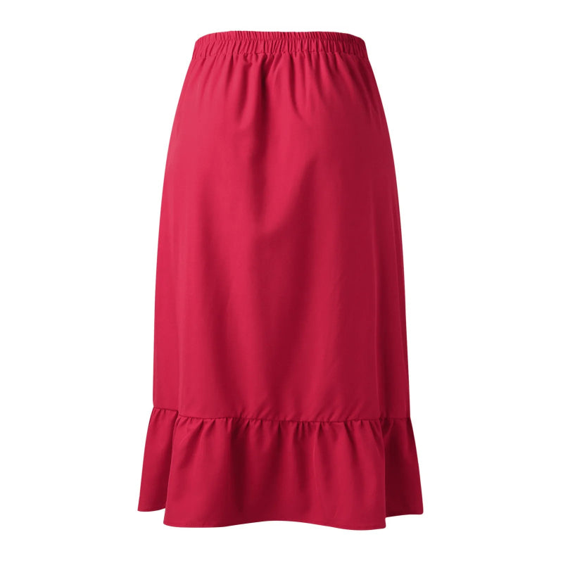 Casual Versatile Irregular Hem Front Split Skirt With Front Button-Skirts-Arimonz-Arimonz