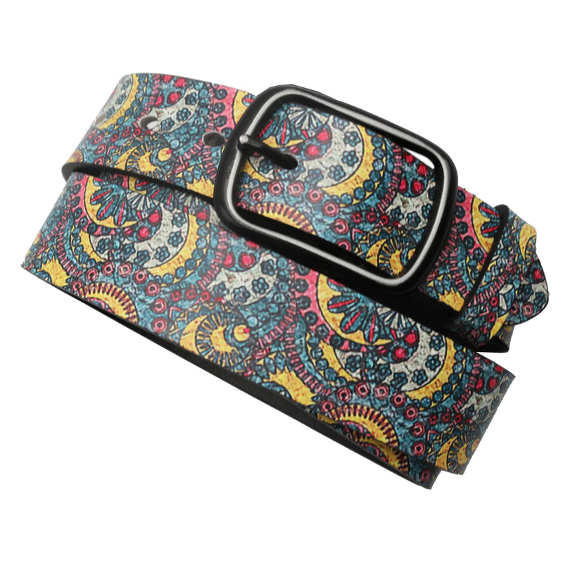 Casual Vintage Peacock Print Belt with Buckle Pin Fashionable Belt-Belts-Arimonz-Arimonz