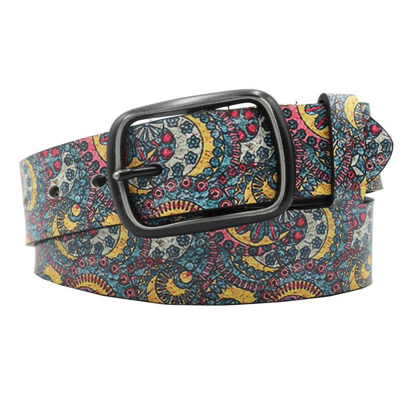 Casual Vintage Peacock Print Belt with Buckle Pin Fashionable Belt-Belts-Arimonz-Arimonz