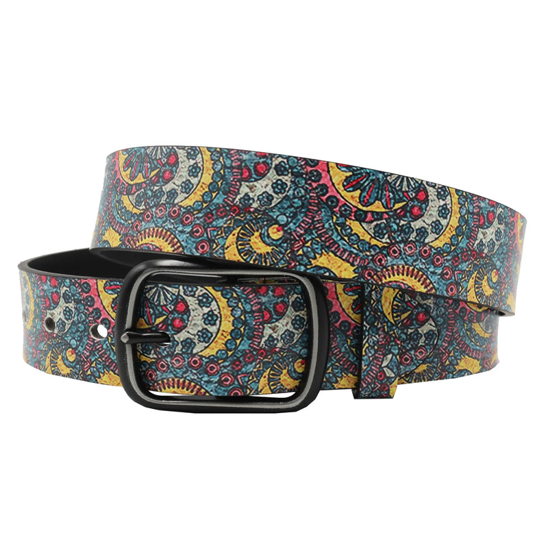 Casual Vintage Peacock Print Belt with Buckle Pin Fashionable Belt-Belts-Arimonz-Arimonz