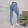 Casual Washed Ripped Straight-Leg Jeans Pants for Women-Skinny Jeans-Style Jeans Women Store-Arimonz
