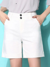 Casual Women's Shorts Button Fly Solid High Waist Shorts for Summer-Shorts-Arimonz-White-S-Arimonz