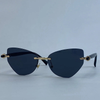 Cat Eye Frameless Rimless Sunglasses Luxury Fashion Polygon Shades-Sunglasses-Arimonz-Arimonz
