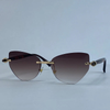 Cat Eye Frameless Rimless Sunglasses Luxury Fashion Polygon Shades-Sunglasses-Arimonz-Arimonz