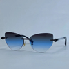 Cat Eye Frameless Rimless Sunglasses Luxury Fashion Polygon Shades-Sunglasses-Arimonz-Arimonz