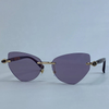 Cat Eye Frameless Rimless Sunglasses Luxury Fashion Polygon Shades-Sunglasses-Arimonz-Arimonz