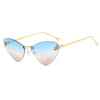 Cat Eye Rimless Sunglasses Letter F Punk Triangle Shape Sunglasses-Sunglasses-Arimonz-Arimonz