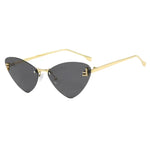 Cat Eye Rimless Sunglasses Letter F Punk Triangle Shape Sunglasses-Sunglasses-Arimonz-C1-Arimonz