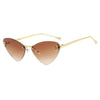 Cat Eye Rimless Sunglasses Letter F Punk Triangle Shape Sunglasses-Sunglasses-Arimonz-C4-Arimonz