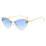 Cat Eye Rimless Sunglasses Letter F Punk Triangle Shape Sunglasses-Sunglasses-Arimonz-C6-Arimonz