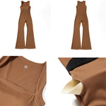 Women's Sleeveless Bodysuit Flared Pants Square Neck Casual Jumpsuits