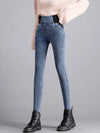 Skinny Denim Pencil Pants Women Casual Plush Velvet Lined Warm Jeans