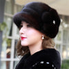 Natural Whole Fur Winter Cap Warm Fashion Real Mink Fur Hat