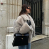 Chic Street Style Winter Fluffy Coat Gradient Faux Fur Luxury Jacket-Fuzzy Jackets-Arimonz-Arimonz