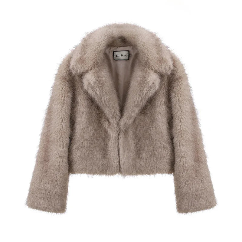 Chic Street Style Winter Fluffy Coat Gradient Faux Fur Luxury Jacket-Fuzzy Jackets-Arimonz-Gray gradient fur-S-Arimonz