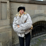 Chic Street Style Winter Fluffy Coat Gradient Faux Fur Luxury Jacket-Fuzzy Jackets-Arimonz-Arimonz