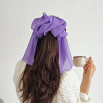Chiffon Multi layer Large Barrette Bow Hairpin Back Head Ponytail-Hair Accessories-Arimonz-purple-Arimonz