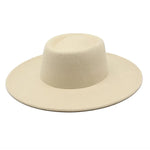 Classic British Style Big Wide Brim Fedora Hat For Women Winter Felt-Winter Hats-Arimonz-Arimonz