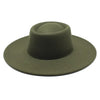 Classic British Style Big Wide Brim Fedora Hat For Women Winter Felt-Winter Hats-Arimonz-Army Green-57-59CM (22-23 inches)-Arimonz