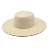Classic British Style Big Wide Brim Fedora Hat For Women Winter Felt-Winter Hats-Arimonz-Beige-57-59CM (22-23 inches)-Arimonz