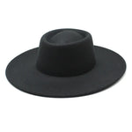 Classic British Style Big Wide Brim Fedora Hat For Women Winter Felt-Winter Hats-Arimonz-Black-57-59CM (22-23 inches)-Arimonz