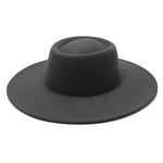 Classic British Style Big Wide Brim Fedora Hat For Women Winter Felt-Winter Hats-Arimonz-Dark Grey-57-59CM (22-23 inches)-Arimonz