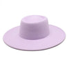 Classic British Style Big Wide Brim Fedora Hat For Women Winter Felt-Winter Hats-Arimonz-Light purple-57-59CM (22-23 inches)-Arimonz