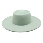 Classic British Style Big Wide Brim Fedora Hat For Women Winter Felt-Winter Hats-Arimonz-Mint Green-57-59CM (22-23 inches)-Arimonz