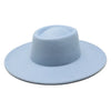 Classic British Style Big Wide Brim Fedora Hat For Women Winter Felt-Winter Hats-Arimonz-Sky blue-57-59CM (22-23 inches)-Arimonz