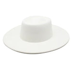 Classic British Style Big Wide Brim Fedora Hat For Women Winter Felt-Winter Hats-Arimonz-WHITE-57-59CM (22-23 inches)-Arimonz