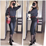 Classic Denim Skirt Women Long Jean Skirt High Waist Pencil Skirt-Denim Skirts-Arimonz-Arimonz