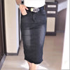 Classic Denim Skirt Women Long Jean Skirt High Waist Pencil Skirt-Denim Skirts-Arimonz-Arimonz
