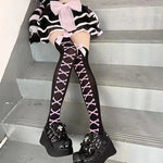 Classic Lolita Black Goth Cute Stockings Thigh Highs Gothic Long Socks-Socks & Tights-Arimonz-Arimonz