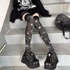 Classic Lolita Black Goth Cute Stockings Thigh Highs Gothic Long Socks-Socks & Tights-Arimonz-Arimonz